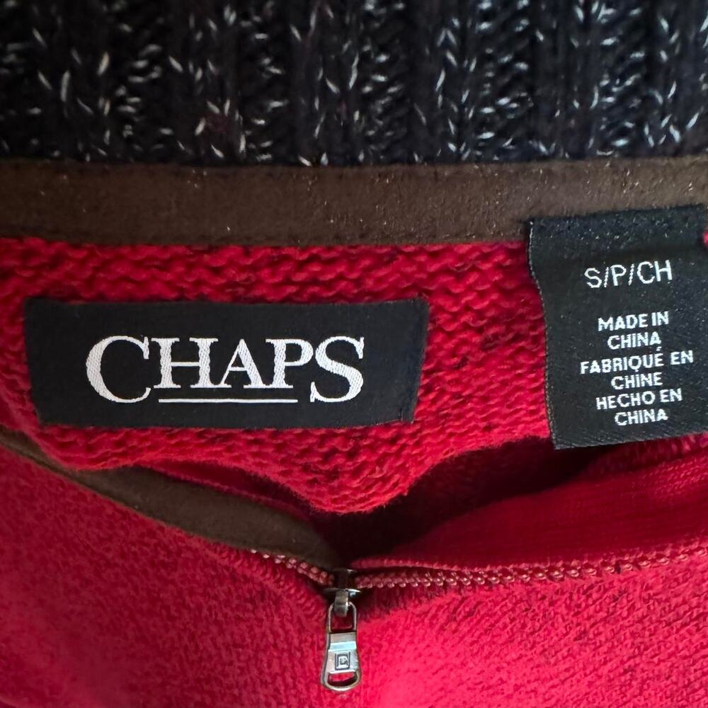 Chaps Red 1/4 Zip Sweater - Picture 3 of 3